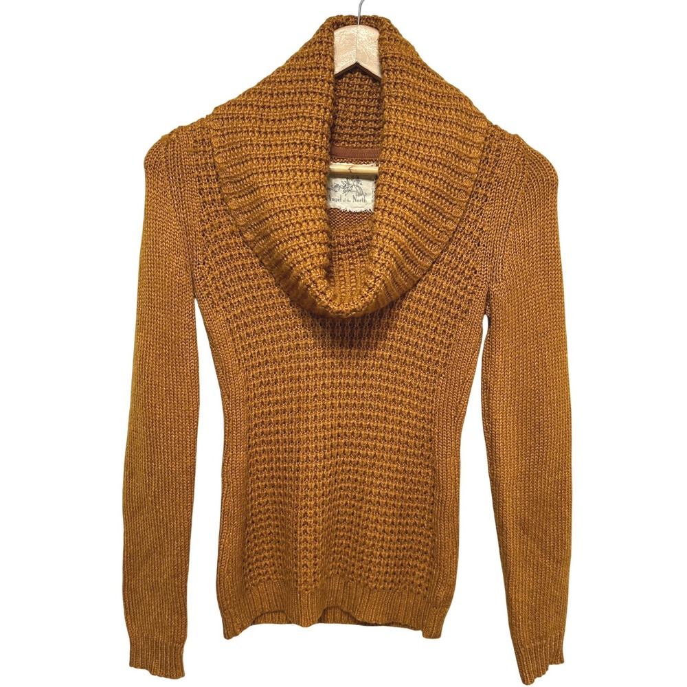 Anthropologie Angel of the North Cowl Neck Sweater Womens XS Amber Wool Blend